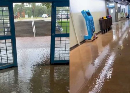 Chuva inunda bloco da UFMS; na Universidade foram registrados 80 milímetros de preciptação