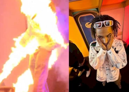 Vídeo. Matuê é atingido por fogo durante show em Minas Gerais