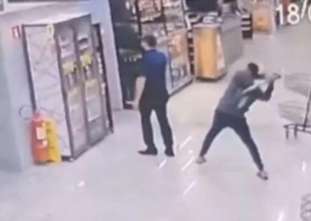 Gerente de supermercado é agredido com golpe de pá na cabeça
