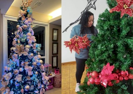 Tem quem reclame de ‘bicos’ e tem a Sandra, que ganha dinheiro desmontando árvores de Natal