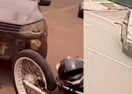 VÍDEO: Motociclista ‘voa’ ao colidir em carro na Avenida Presidente Vargas