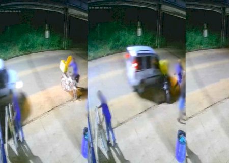 VÍDEO: Bêbado, motorista atropela motoentregador, é perseguido e vai preso em Campo Grande
