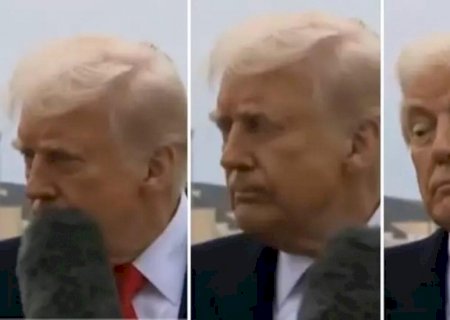 VÍDEO: Trump é atingido por microfone no rosto durante entrevista e reage: ‘Você viu isso?’