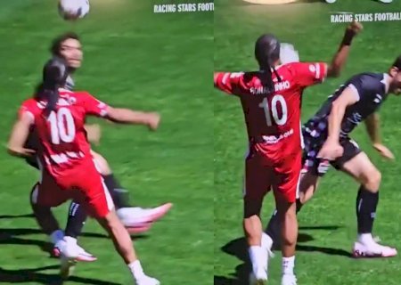 Ronaldinho reencontra Seedorf e dá chapéu em Gasly durante jogo em Mônaco