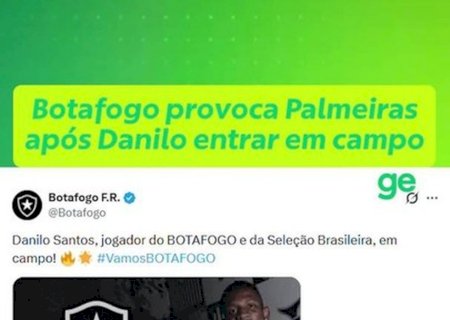 Botafogo provoca Palmeiras após Danilo chegar a 13 jogos no Brasileirão